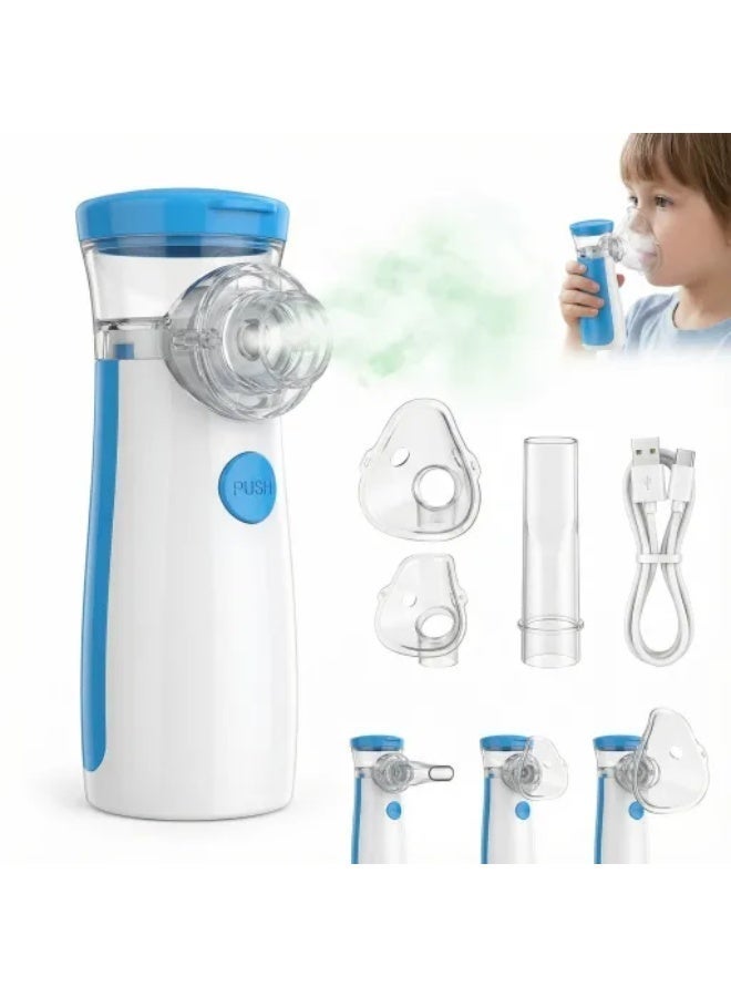 نيبولايزر محمول باليد بتقنية الشبكة بالموجات فوق الصوتية، جهاز نيبولايزر هادئ للكبار والأطفال وكبار السن بوضعين للرذاذ للاستخدام المنزلي والمكتبي والسفر - Image 1